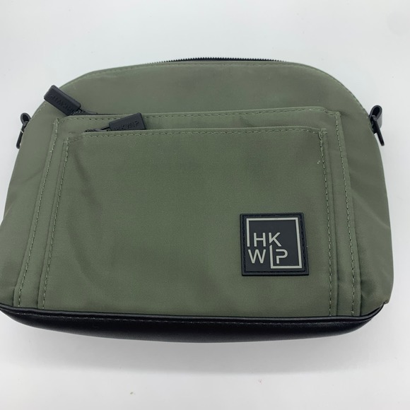 IHKWIP Triple Zip Crossbody w/ Removable Card Case Green Military Olive - Picture 10 of 11